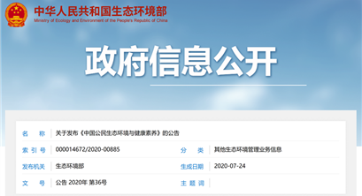 全文版 | 中国公民生态环境与健康素养